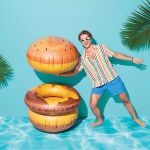 Sun Squad Inflatable Giant Hamburger pool float. 